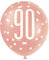 Stunning 90th Rose Gold Latex Balloons (30cm) - Perfect for Birthday, Annivesaries & Memorable Celebrations - 6ct