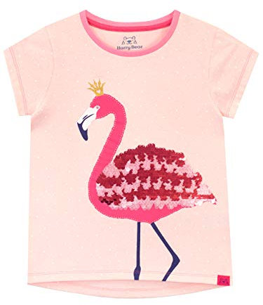 Harry Bear Mädchen Tshirt | Flamingo T-Shirt Kinder | Süßes Tshirt Mädchen | Kinder T Shirt Für Den Sommer | Rosa 104