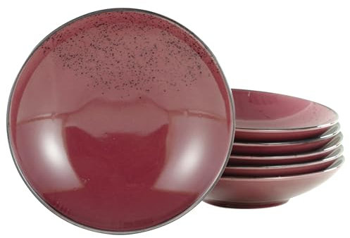 CreaTable, 21993, Serie NATURE COLLECTION, Berry, 6-teiliges Geschirrset, Suppenteller aus Steinzeug, spülmaschinen-und mikrowellengeeignet, Qualitätsproduktion