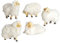 Set aus 5 Wollschafen/SCHAFSHERDE [Maßstab 9 cm für Figuren mit 9 cm Höhe, Flauschiges Fell] – Hochwertige Krippenfiguren & Krippentiere, Krippenzubehör für WEIHNACHTSKRIPPEN