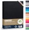 leevitex® Premium Spannbettlaken 90x200-100x220 cm - 40 cm Steg - auch für Boxspringbett & Wasserbett | 100% Mako-Jersey-Baumwolle | ÖKO-TEX | 170g/m² | Schwarz