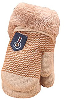 AIDIER Baby Winter Fäustlinge Gestrickte Handschuhe mit Fleece gefüttert Hang Neck Fäustlinge für Baby Jungen Mädchen 6 Monate-3 Jahre