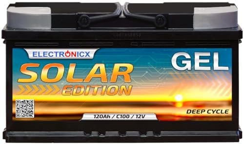Batterie GEL 12V 120Ah Décharge Lente – Sans Entretien, Pour Camping-Car, Bateau, Jardin, Systèmes Solaires, Off-Grid – Electronicx Solar Edition