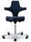 HAG Capisco 8106 Stoff Comfort+ Mikrofaser Bürodrehstuhl - Standard Gasfeder 200 mm - Sitzhöhe 47-65,5 cm - weiche Rollen (Silver, Comfort+ CMF0040 Dark blue)