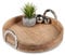 Formano Deko Tablett rund aus Holz mit Alugriffen, 35 cm, Natur