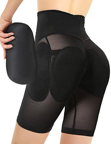 Ceestyle Damen Push Up Po Butt Lifter Padded Höschen Unterwäsche Nahtlose Shapewear Hip Enhancer mit Form Polster Seamless Panty (S, Schwarz)