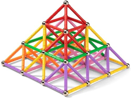 34 Stück Magnetische Bausteine, Spielzeug, Magnet Lernspielzeug, Magnetblöcke, Stapelspielzeug-Set für Kinder und Erwachsene, ungiftiges Bauspielzeug, 3D-Puzzle mit Aufbewahrungstasche