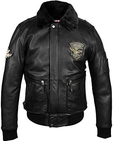 Zerimar Giacca Uomo - Giubbotto Uomo Stile Bomber Uomo - Giacca da Aviatore Elegante con Collo d'Agnello - Giacca pelle uomo - Giacca Uomo Aviatore - Giacca Casual da Pilota