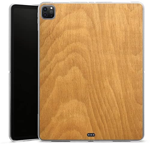 DeinDesign Silikon Hülle kompatibel mit Apple iPad Pro 12.9 (2020) Case Tablet Hülle Holzoptik Natur Holz