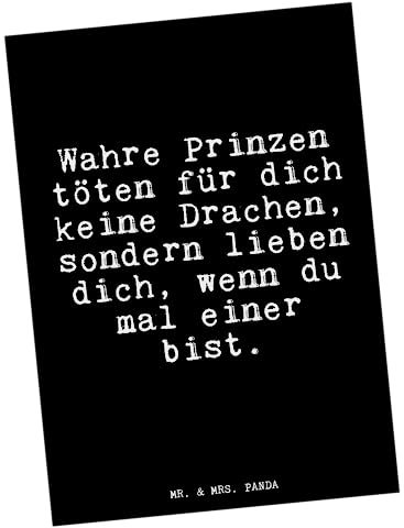 Mr. & Mrs. Panda Postkarte Wahre Prinzen töten für... - Geschenk, Jahrestag, Grußkarte, Mann, Drache, Ansichtskarte, Einladungskarten Geburtstag,