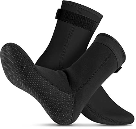 3mm Neopren-Anzug-Socken, Wasserdichte Strand- und Tauchsocken für Herren und Damen, Schwimm-/Thermosocken, Rutschfest zum Tauchen, Schnorcheln, Schwimmen, Surfen (L)