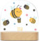 GRAVURZEILE Personalisiertes LED Nachtlicht für Kinder - Biene Design - Personalisiert mit Namen - Nachttischlampe für das Kinderzimmer - Geschenk für Kinder & Babys - Baby Geschenk