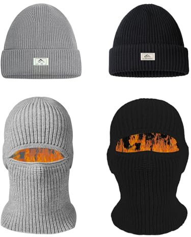 BSITSSS 2 Stück Sturmhaube 2 in 1 Mützen, Winddicht Warm Sturmmaske, Hohe Elastizität Balaclava, Skimaske für Herren Damen, Strickmützen für Motorrad, Fahrrad, Radfahren, Outdoor Sports