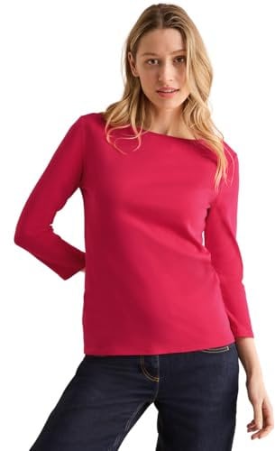 CECIL Damen B317389 Basic Shirt In Unifarbe, Granita Red, XL EU