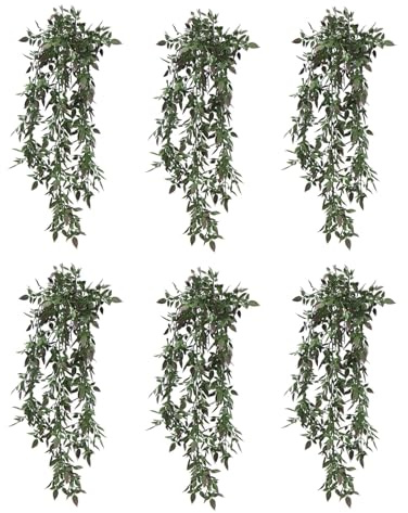 Leaf Artificial Hanging Plants Multipacks Fire Resistant UV Resistant, 6 X 76cm Angel Fern