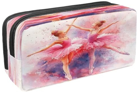 VAPOKF Federmäppchen, Federmäppchen, Schüler-Schreibwaren-Tasche für Teenager, Jungen, Mädchen, Schule, Bürobedarf – rosa Ballettkleid Mädchen