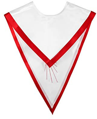 IvyRobes V-Form Konfirmation Stola Descending Taube Stickerei Konfirmation Stoles Weiß mit rotem Rand