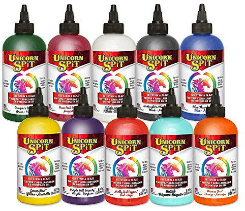 UNICORN SPiT (236ml) Gel Stain, Glaze & Paint for Wood, Glass, Metal, Fabric Craft