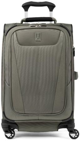 Travelpro Maxlite 5 Softside 2-teiliges Set, erweiterbares Handgepäck mit 4 Spinnrädern/weicher Untersitz-Tragetasche, Leichter Koffer, für Damen und Herren, Schiefergrün, Carry-on 21-Inch, Maxlite 5