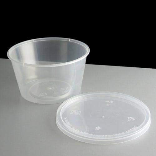 We Can Source It Ltd - 50 x Round 16oz Microwave Clear Plastic Food Containers Freezing Takeaway Hot Cold Foods - 120mm (D) x 60mm (H)