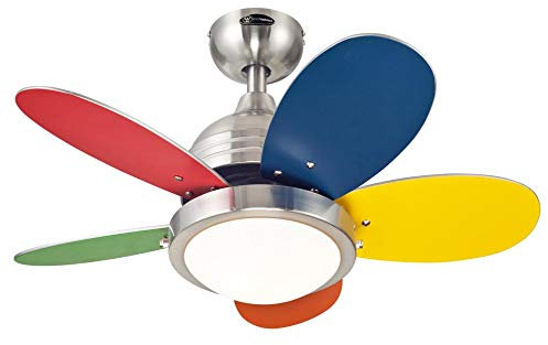 Westinghouse 7223600 Roundabout Indoor Ceiling Fan with Light, 30 Inch, Brushed Nickel