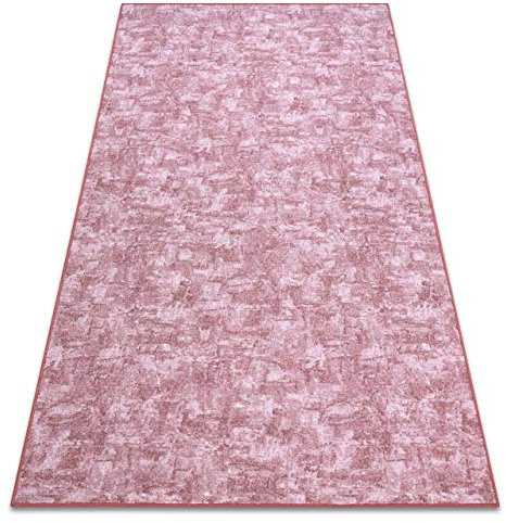 Teppich Solid für Zimmer, Wohnzimmer, Schlafzimmer, Teppichboden Auslegware, Nachahmung von Beton, erröten rosa, Verschiedene Größen, 150x300 cm