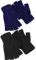 2 Paare Halbfinger Handschuhe Unisex Warme Winter Fingerlose Handschuhe für Männer Frauen (Schwarz, Blau)
