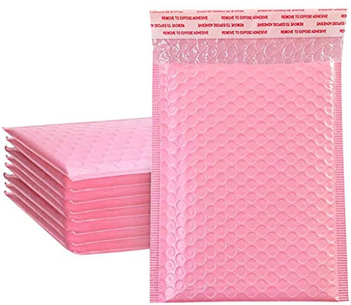 Dantazz 10 Stück Pink Mehrzweck Versandtaschen, luftpolstertaschen Bubble Mailers Seal Bubble Mailers Self Seal Gepolsterte Umschläge Gefüttert (13x15cm)