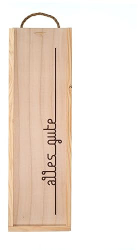 Holz Weinkiste mit Gravur - Alles Gute - Weinbox - Holzbox - Box - Holzkiste - Geschenkidee für Weinliebhaber - Geburtstagsgeschenk - Hochzeitsgeschenk - Geschenkbox - Weingeschenk - STEMPEL-FABRIK