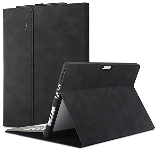 xisiciao Custodia per Microsoft Surface Pro 8 (2021) da 13 pollici con porta pennino, portafoglio aziendale ultra sottile e leggero, compatibile con tastiera con cover (13 pollici, nero)