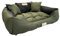 KingDog Hunde- und Katzenbett mit Zwei Kissen Hundekissen Hundekorb Haustierbett Waschbar Wasserdichtes PVC-Material (M 75x65cm, Grün)