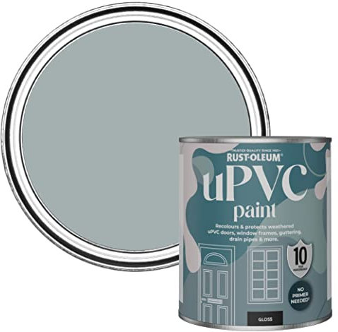 Rust-Oleum Grey uPVC Door and Window Paint In Gloss Finish - Mineral Grey 750ml