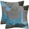 DILOXNSU Kissenbezüge, 50 x 50 cm, doppelseitig, Braun, Blaugrün, abstrakte Kunst, Gemälde, Samt, modern, dekorativ, 50 x 50 cm, Kissenbezug für Sofa, Wohnzimmer, Schlafzimmer, Outdoor, 2 Stück