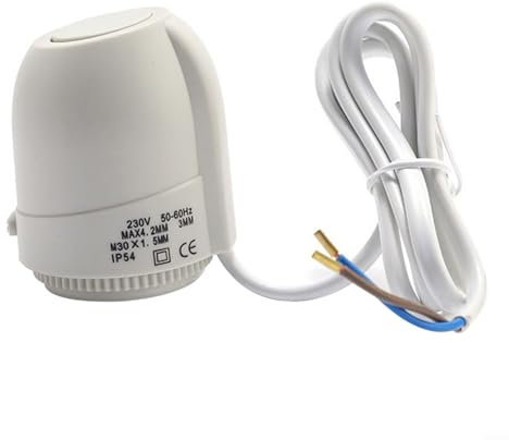 Lioaeust Elektrischer Thermischer Stellantrieb, Wasser Fußbodenheizung Elektrischer Stellantrieb Thermostatregler Normalerweise Geschlossen 230V 2W für Heizungsanlage
