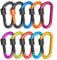 RAVN HAMAN 10 x Schraubkarabiner - Bunt - - Karabiner mit Schraubverschluss bis 30 kg - - Karabinerhaken für drinnen und draußen - - Haken für Hängematte, Boxsack, Dekoration etc.
