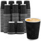 Efforias 500 X 8oz Ripple Coffee Cups - Insulated Triple Walled Takeaway Coffee Cups - Cups for Hot and Cold Drinks for Christmas & Birthdays Parties (Black)
