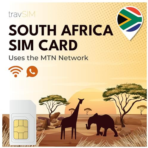 travSIM Südafrika SIM-Karte | Nutzt das MTN-Netz | 50GB Mobile Daten mit 4G-Geschwindigkeit |SIM-Karte für Südafrika kann bis zu 3 Geräte hotspotten. | Gültig für 14 Tage