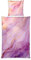 Herding Satin-Bettwäsche Marble, Home Edition, Bettbezug 135 x 200 cm, Kopfkissenbezug 80 x 80 cm, Mit Markenreißverschluss, Baumwolle/Satin