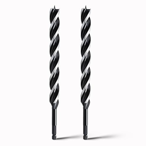 hsawbit Wood Drill Bits, 2pcs x 20mm x 300mm Auger Drill Bit Extra Long | Hex Shank Big Drill Bits Wood Plastic, Drywall Woodworking Large Hole Drill Bit