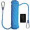 Tread star Corde d'escalade statique de 10 à 50 m, corde d'escalade, de sécurité, en nylon, haute résistance, avec mousqueton, pour camping, randonnée, extérieur (bleu, 10 à 50 m)