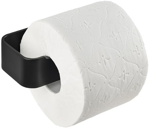 Zone Denmark Ume Toilettenpapierhalter - Klopapierhalter im Schlichten Design - Klorollenhalter 1 Stück - Inkl. Schrauben und Dübel - aus Aluminium - 16,4 x 7,6 x 4 cm - Schwarz