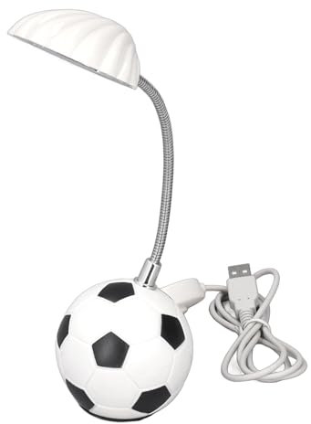 Miniatur-LED-Tischlampe, Fußball, Schreibtisch, Muschelsockel, Lampe, Form, Lichtkopf, USB, für Nachtlesen, klein, Weiß, #211