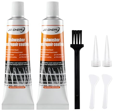 2 PCS Spülmaschinenkorb Rost Reparatur, 50ML Rostschreck für spülmaschine | Flüssiggummi, Geschirrspüler-Korb Reparatur Gummi, Dichtungsmasse Wasserdicht, Rostfrei, Oxidationsbehandlung