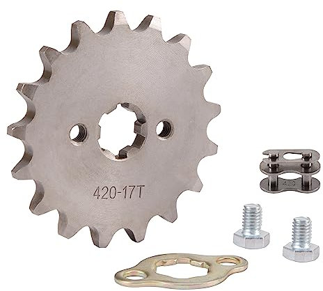 WOOSTAR Kettenrad Vorne 420-17 Zähne 17mm Ersatz für 50ccm 70ccm 90ccm 110ccm 125ccm Dirt Pitbike Minibike ATV 4 Wheeler Moped