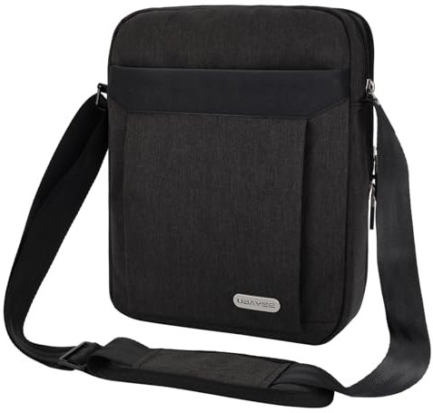 UBAYEE Umhängetasche Herren für iPad Tablet (Passt 10,5 Zoll), mit Viele Fach, Tabbletfach (Schwarz)