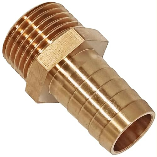 MegaHaustechnik Schlauchtülle außen 25mm, Außengewinde 1/4 Zoll, Messing | Trinkwasser geeignet, Tülle-Außendurchmesser 25mm für 1“ Schlauch, 1/4“ AG, Anschluß Stück Adapter