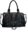 FiveloveTwo Damenhandtaschen Schädelkette Umhängetasche Punk Rivet Henkeltaschen Schulter Shopper Schwarz