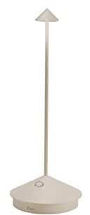 Zafferano, Pina Pro Lampe, Wiederaufladbare und Kabellose Tischlampe mit Touch Control, Geeignet für den Innen- und Außenbereich, Dimmer, 2700 K, Höhe 29 cm, Farbe Sand