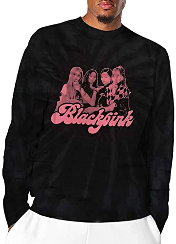 BLACKPINK T Shirt Photo Logo Nouveau Officiel Dip Dye Noir Long Sleeve Unisex Size L