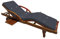 DETEX® Auflage Liege wetterfest UV-beständig Schlaufen Zugband 5cm Dicke Polster Gartenmöbel Sonnenliege Gartenliege 195x55x5cm Zierknöpfe Anthrazit